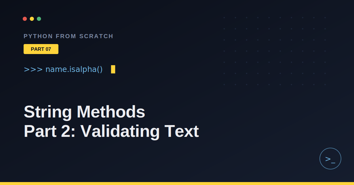 String Methods Part 2: Checking Text