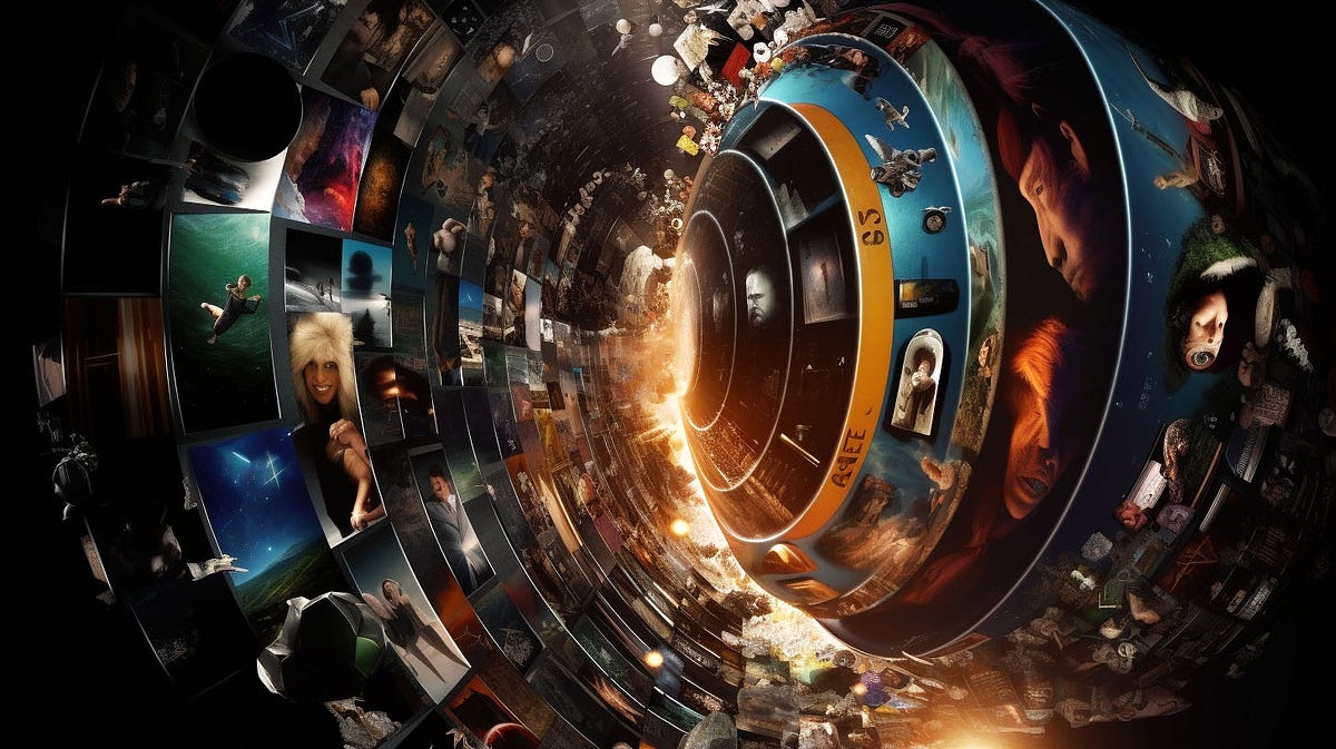 A visualization of two streams of movies