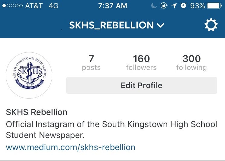 the skhs rebellion instagram has a following ratio of 160 300 - 300 real instagram followers