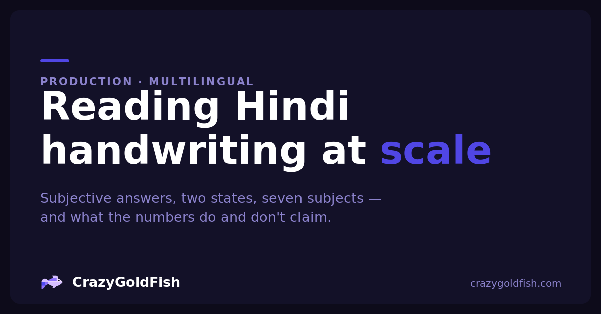 Reading Hindi handwriting at scale