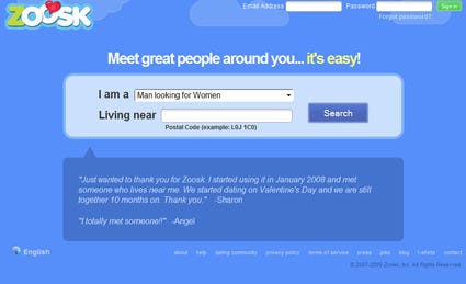 Zoosk log in with google