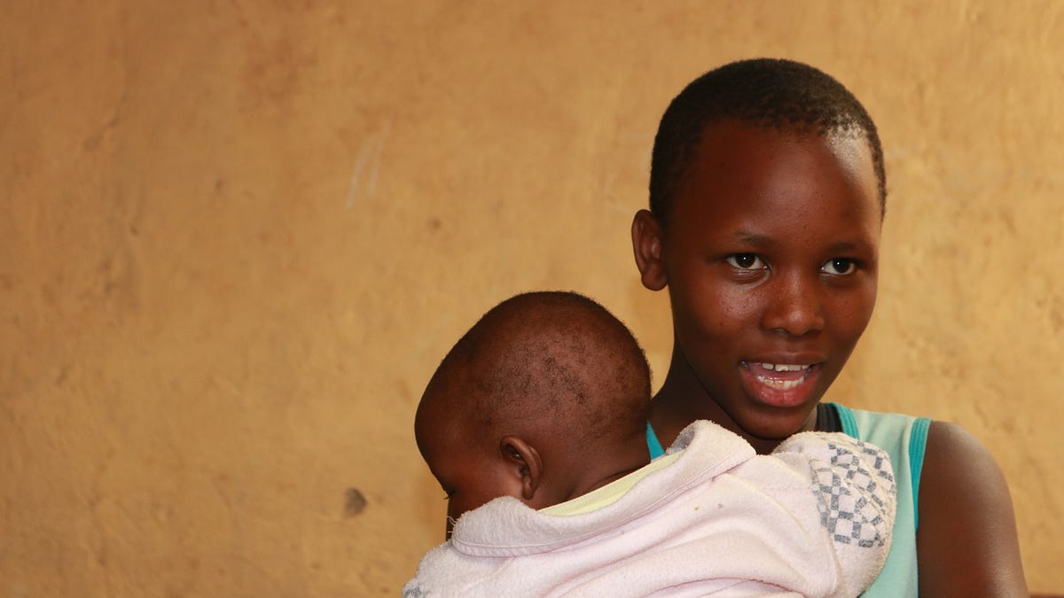 This 3 month old baby was neglected at birth and rescued by Mama Lorna of Truthful Talent Childrens Home Kibera