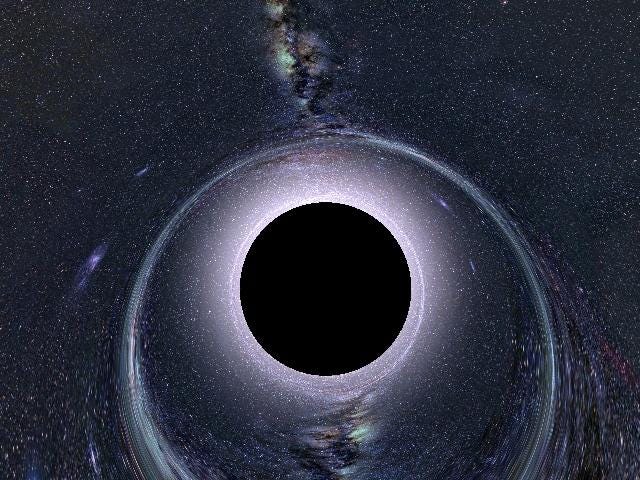 falling into a black hole simulation