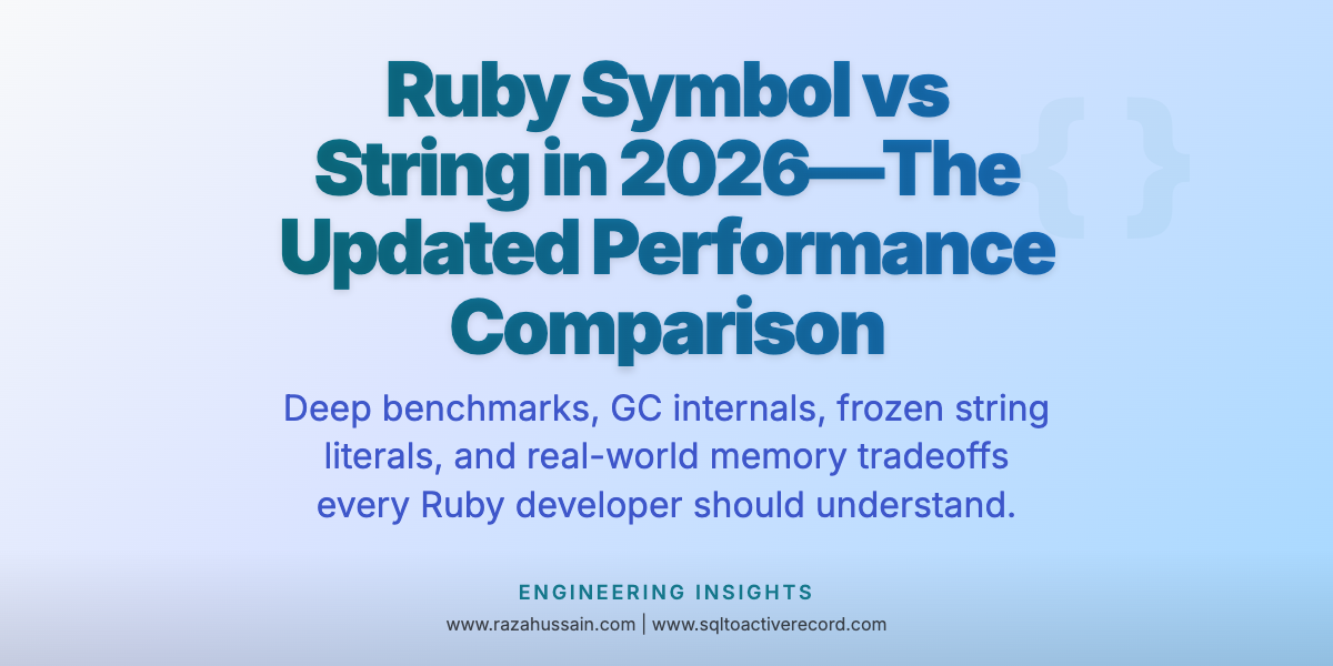 Ruby Symbol vs String in 2026 — The Updated Performance Comparison