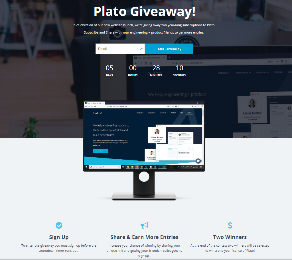 In Celebration of Our New Website, Win a Year-long Subscription to Plato + Be Mentored by the Best…