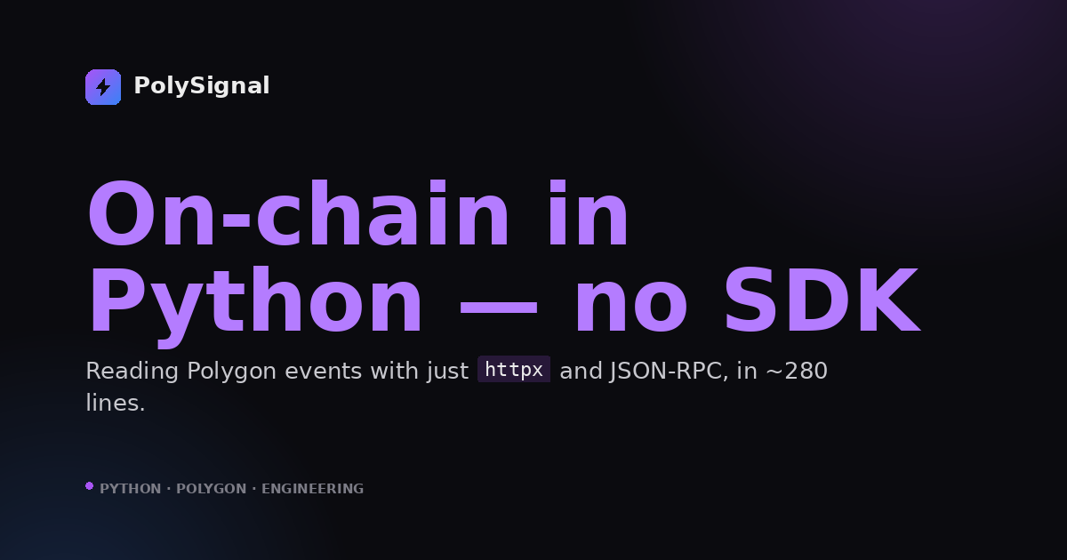 Building an on-chain alerts bot in Python without any blockchain library