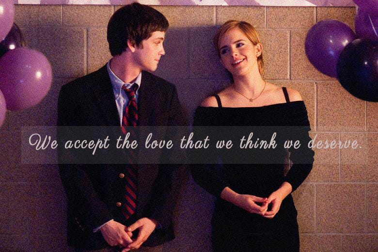 the perks of being a wallflower we accept the love that we think we deserve