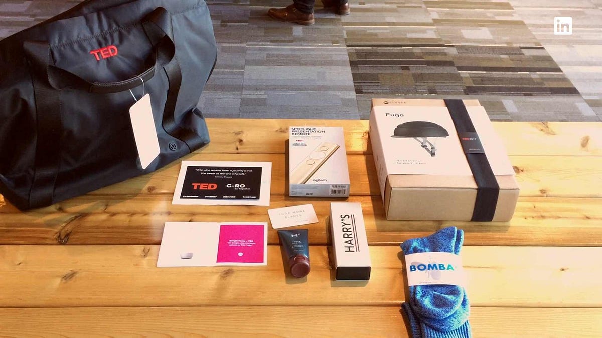 This is the insane gift bag people get when they attend TED (reposted