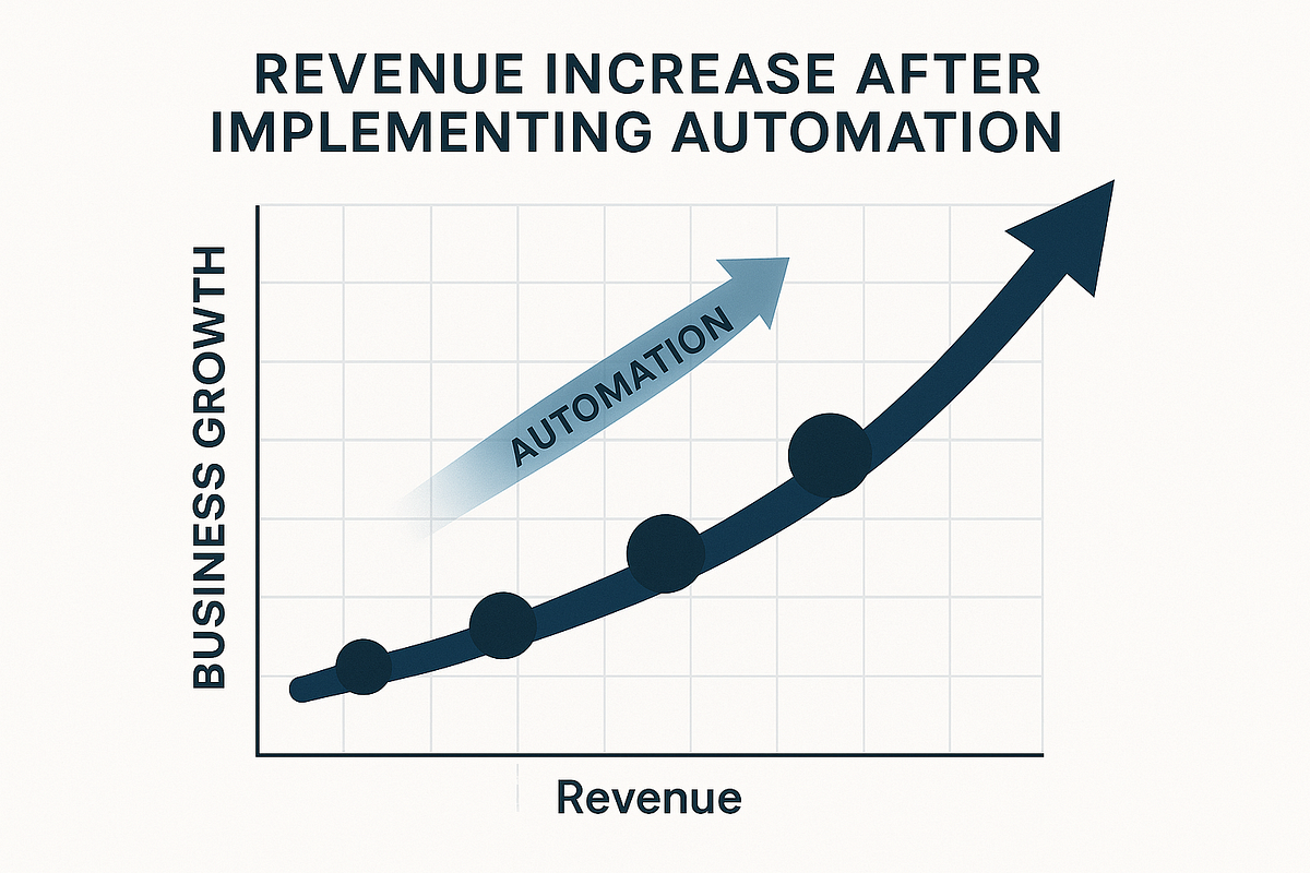 “Growth chart demonstrating revenue increase after using email automation.”