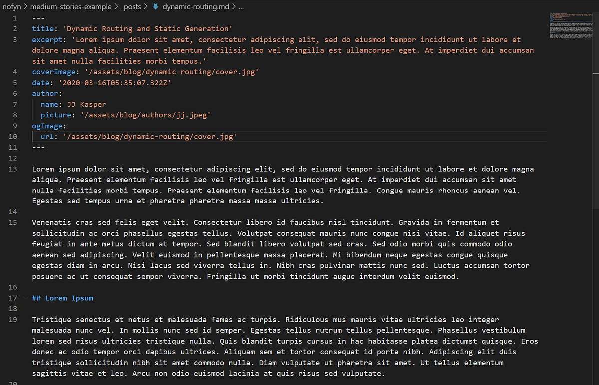 The markdown file that the route and page are generated from.