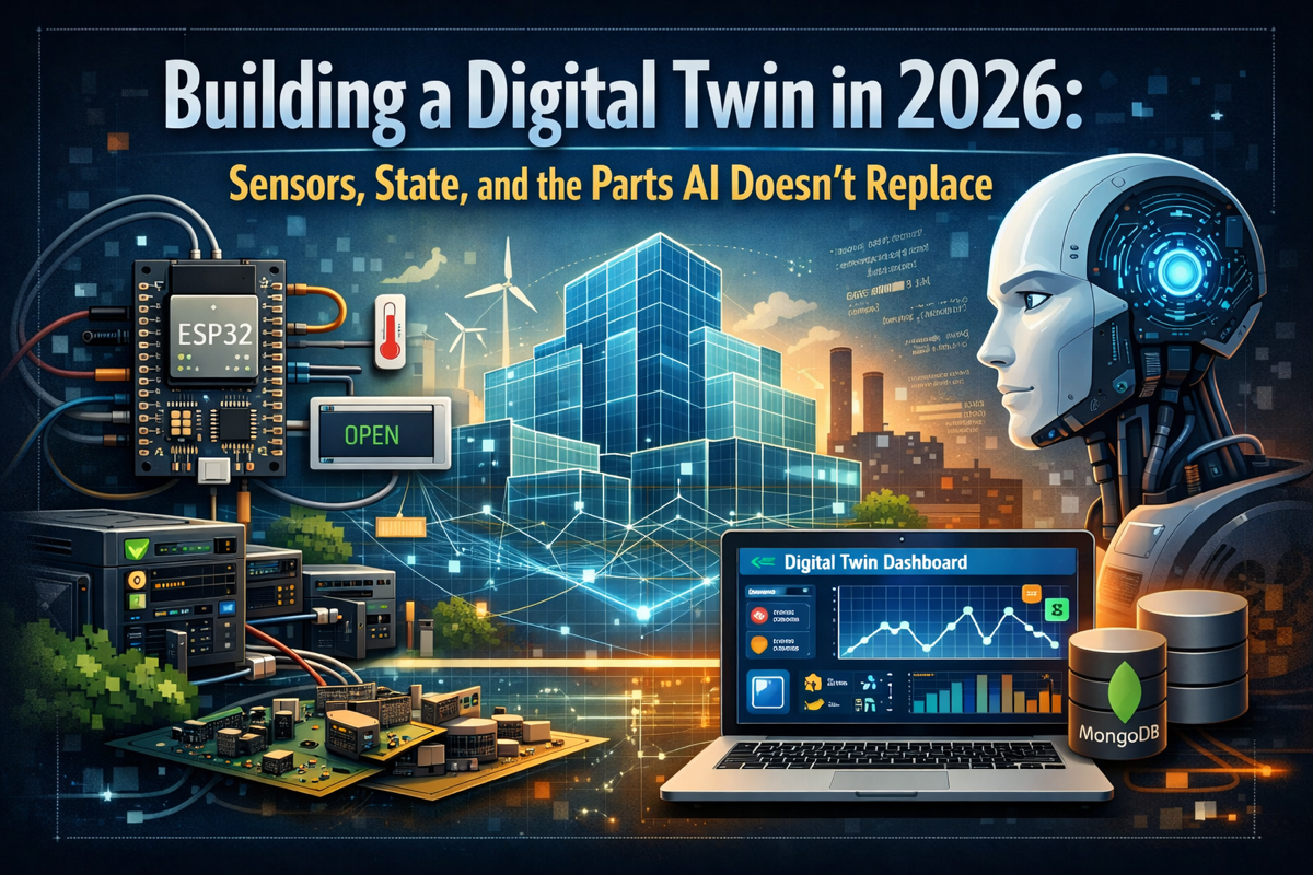 Building a Digital Twin in 2026: Sensors, State, and the Parts AI Doesn’t Replace