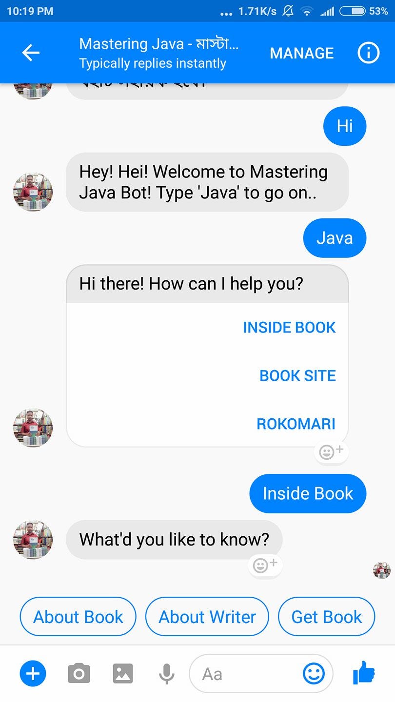 Dating chat bot in messenger
