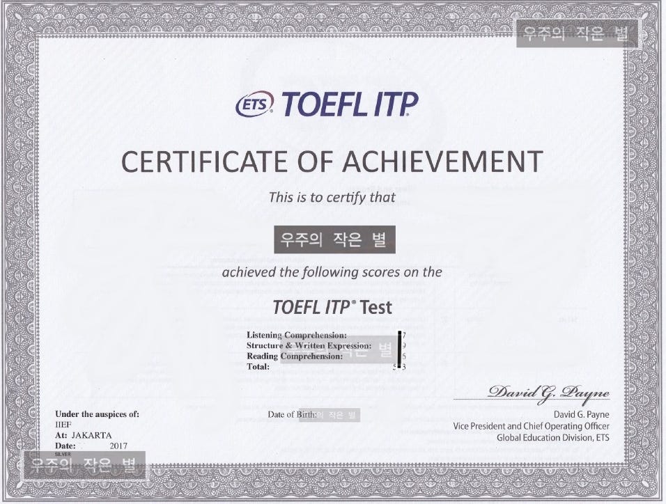 Pengalaman Tes TOEFL ITP - 우주의 작은 별 - Medium