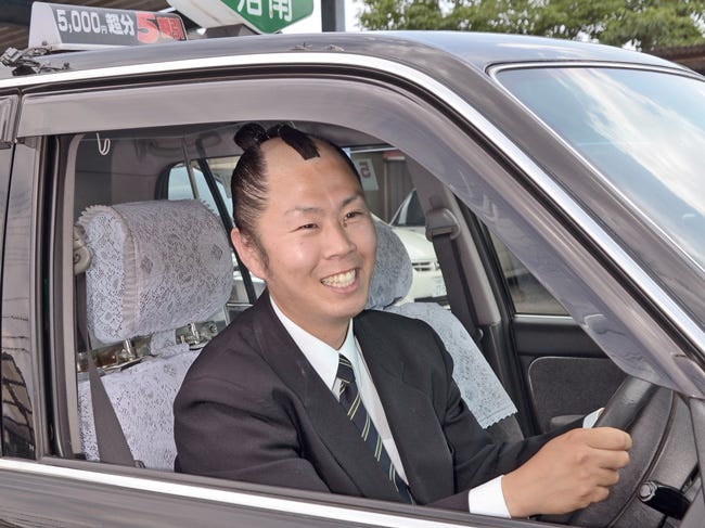 Chonmage, which is a hairstyle to release head from itchiness