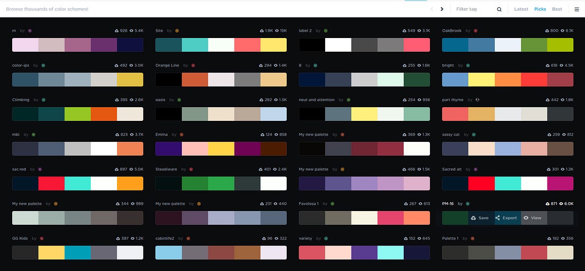 Analyzing UX of Color Palettes Websites – Prototypr