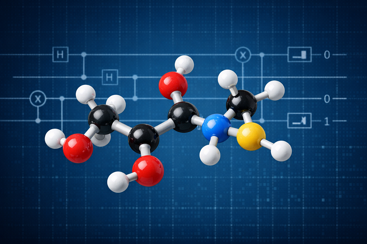 Molecular structure visualization representing quantum simulation for chemistry research