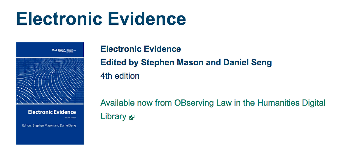 Electronic Evidence And Signatures Law Computationallaw Org