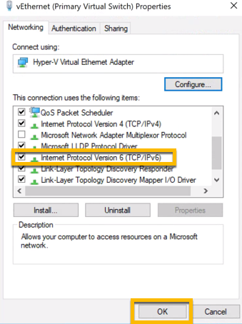 ipv6 not connected windows 10