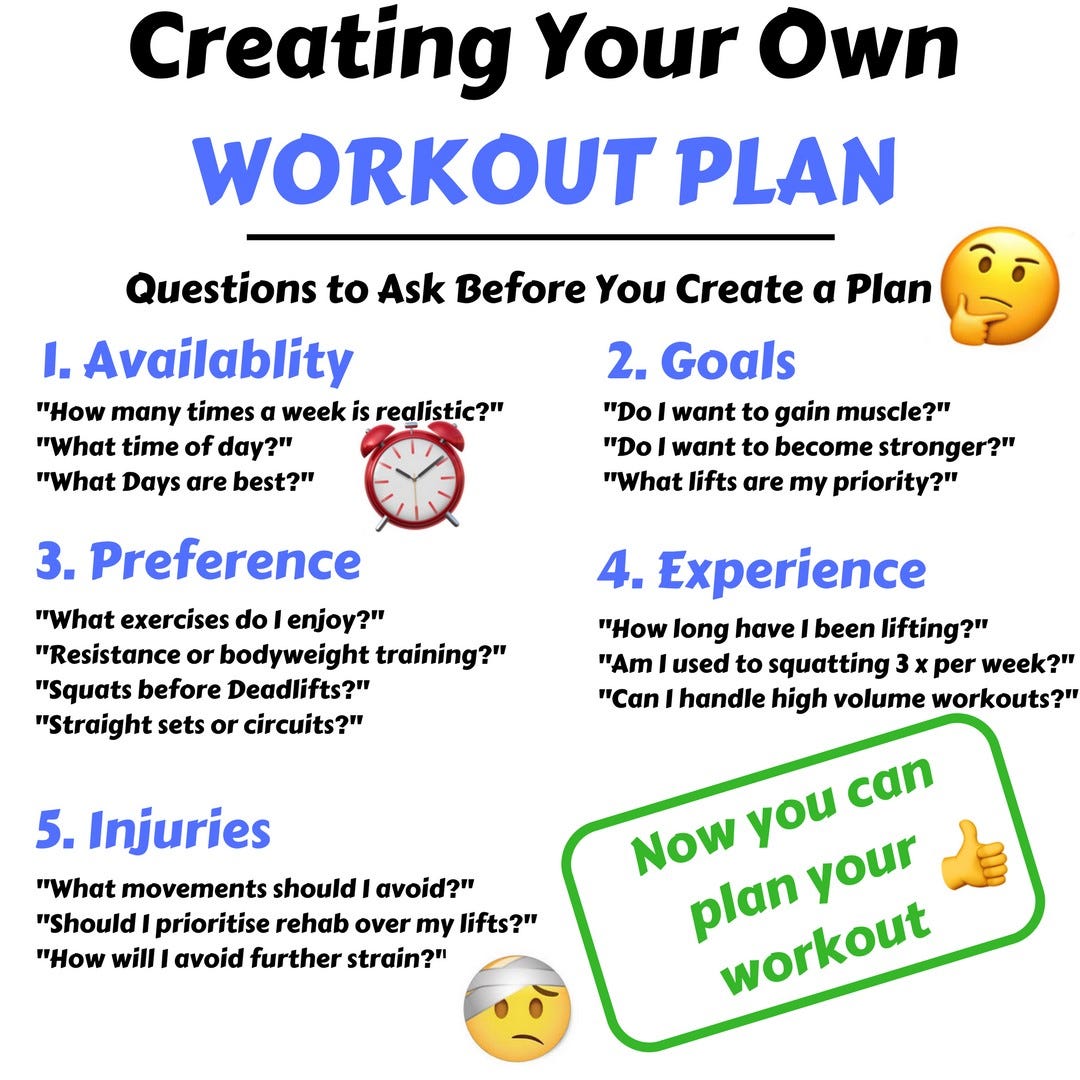 exercise week of benefits 5 days a Workout Creating your When 5 Consider to Things Plan: