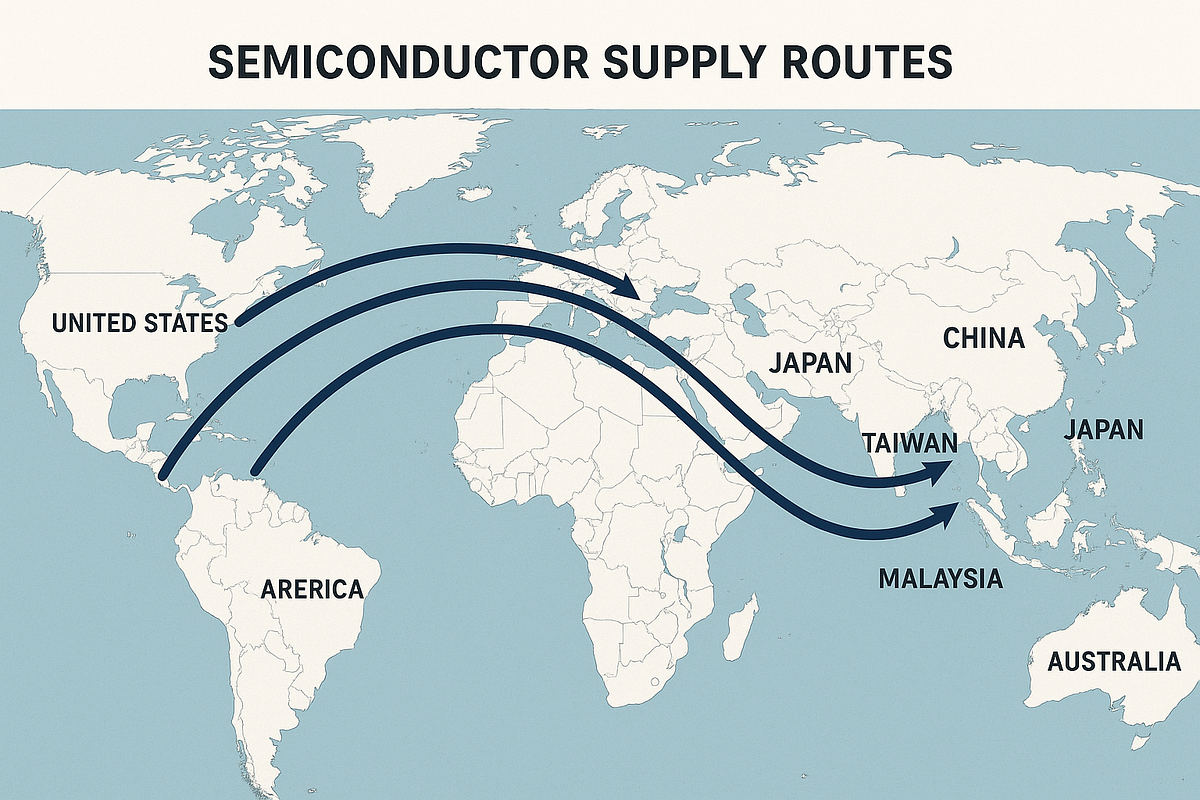 “Map illustrating geopolitical and supply-chain challenges affecting the US quantum industry.”