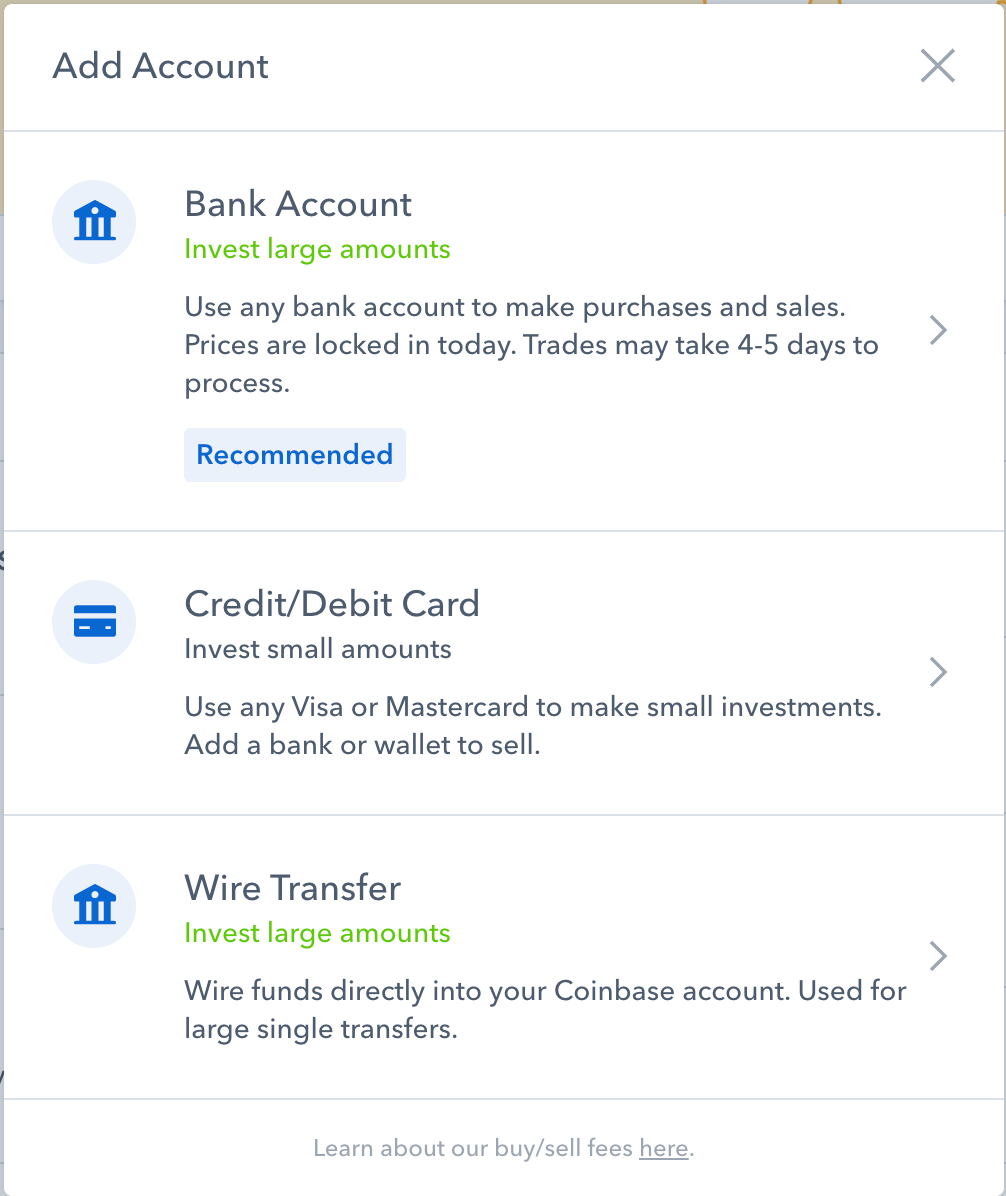 How to buy bitcoin with bank account on coinbase
