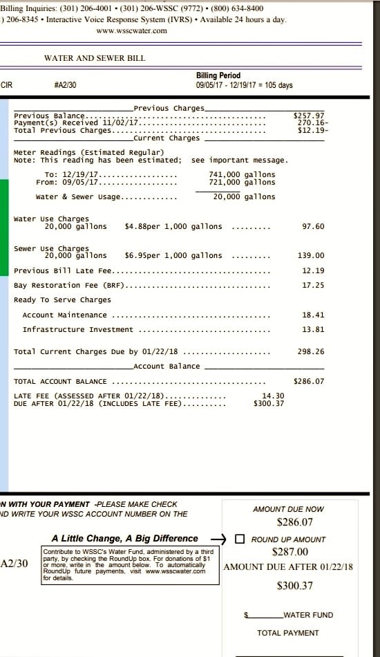 average water bill with pool