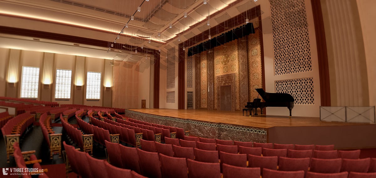 Image of E. Desmond Lee Concert Hall by V Three Studios after recent upgrades
