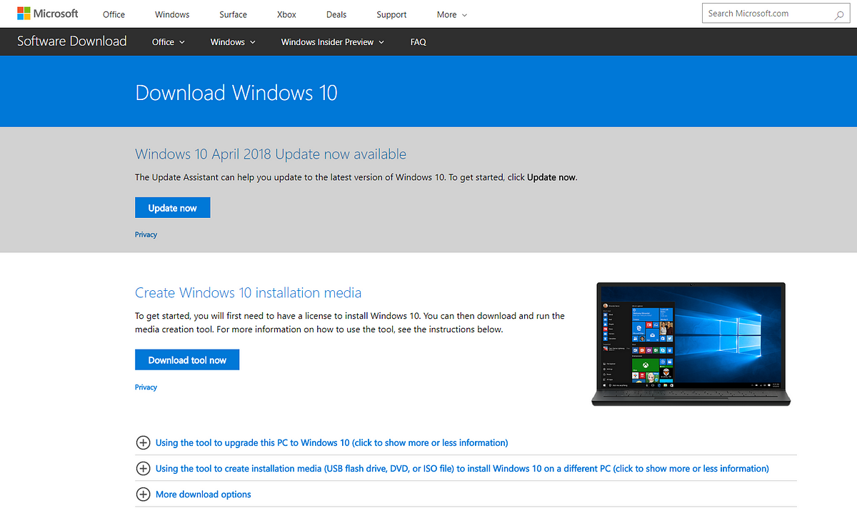 Download windows 10 without media creation tool
