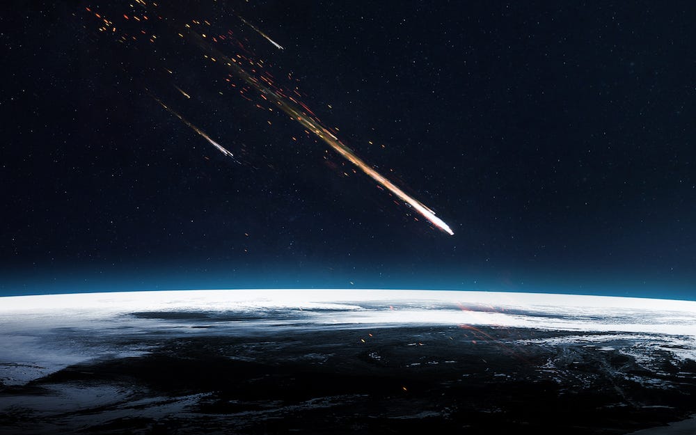 meteoroid that strikes the surface