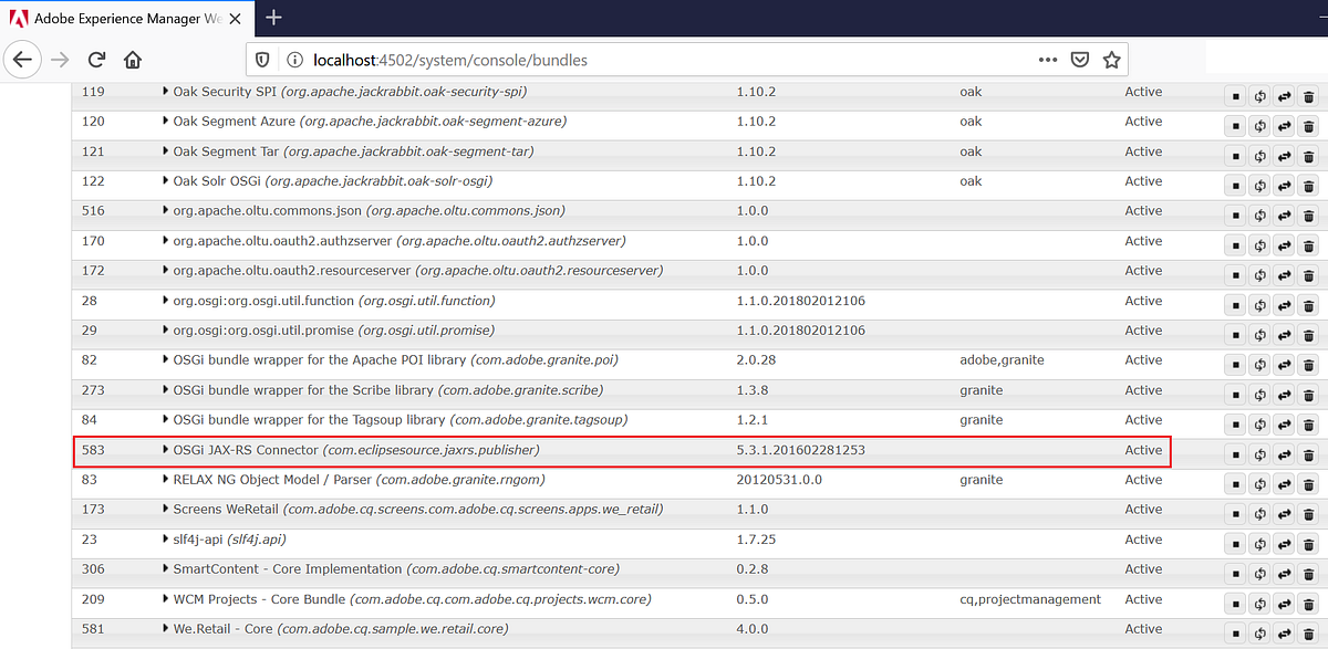 AEM-OSGI-console-bundle-installation