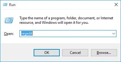 type in the command “Regedit”