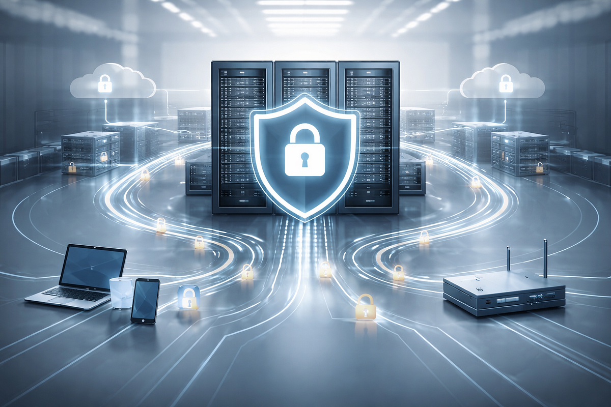 Secure digital infrastructure representing the transition to post-quantum cryptography.