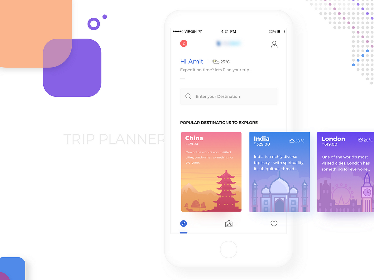 Case study of trip planner app - .dsgnrs. - Medium