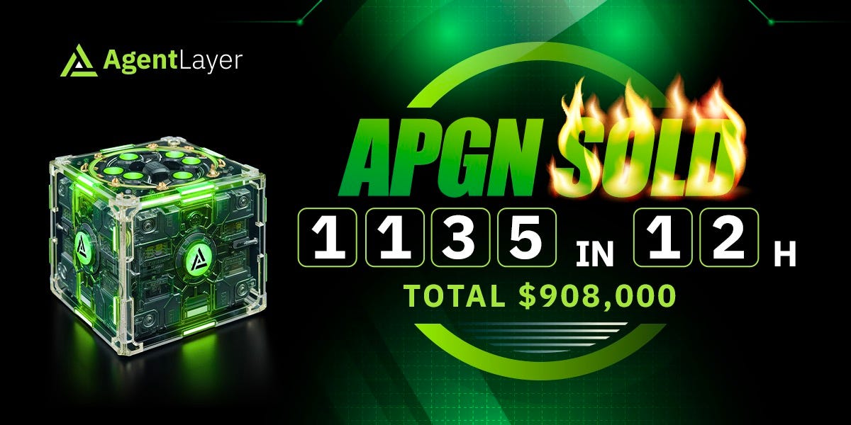 AgentLayer APGN Sets a Record: US$908,000 Worth of Nodes Sold in 12 Hours