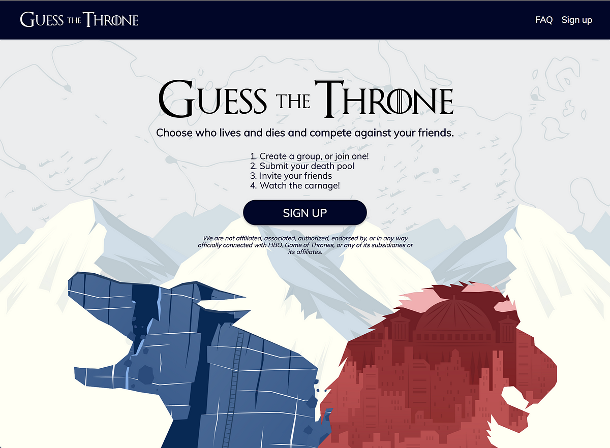 Announcing Guess the Throne  A Game of Thrones Death Pool