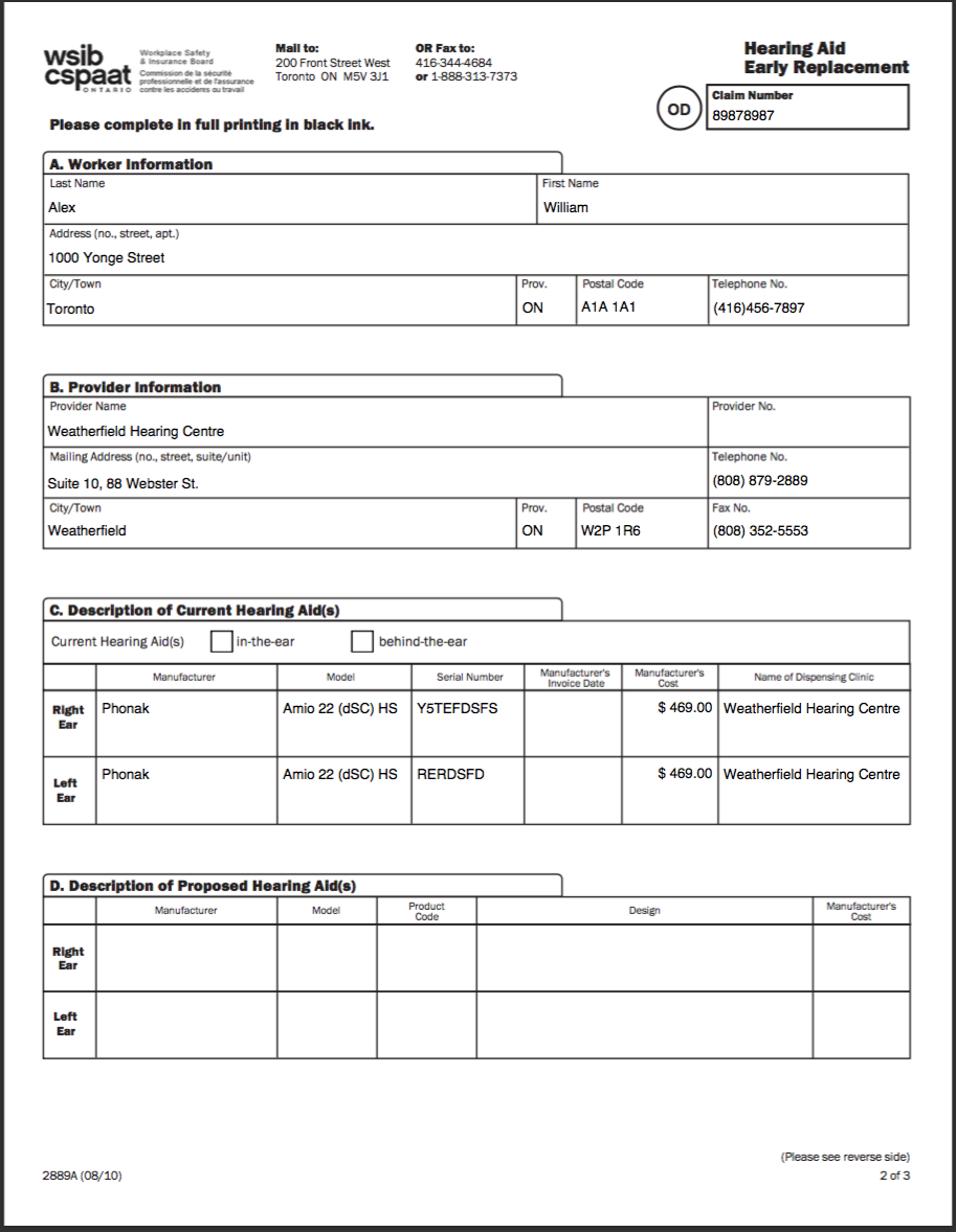 Updated forms for Medavie Blue Cross, NIHB, and WSIB