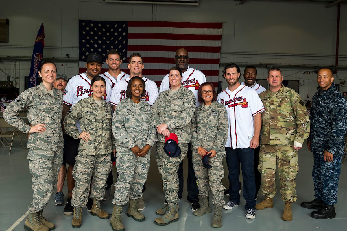 Braves Visit Dobbins Air Force Base – On Chop Of The World – Medium