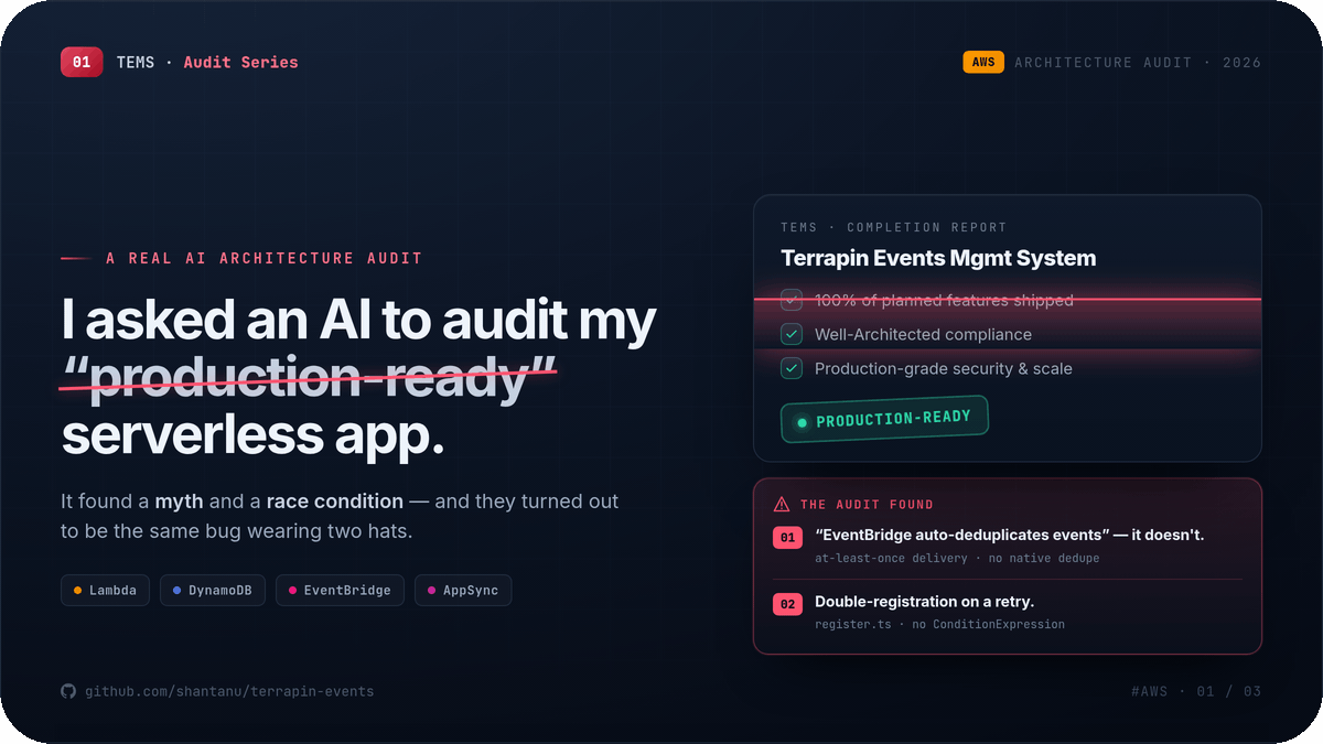 I Asked an AI to Audit My “Production-Ready” Serverless App. It Found a Myth and a Race Condition.