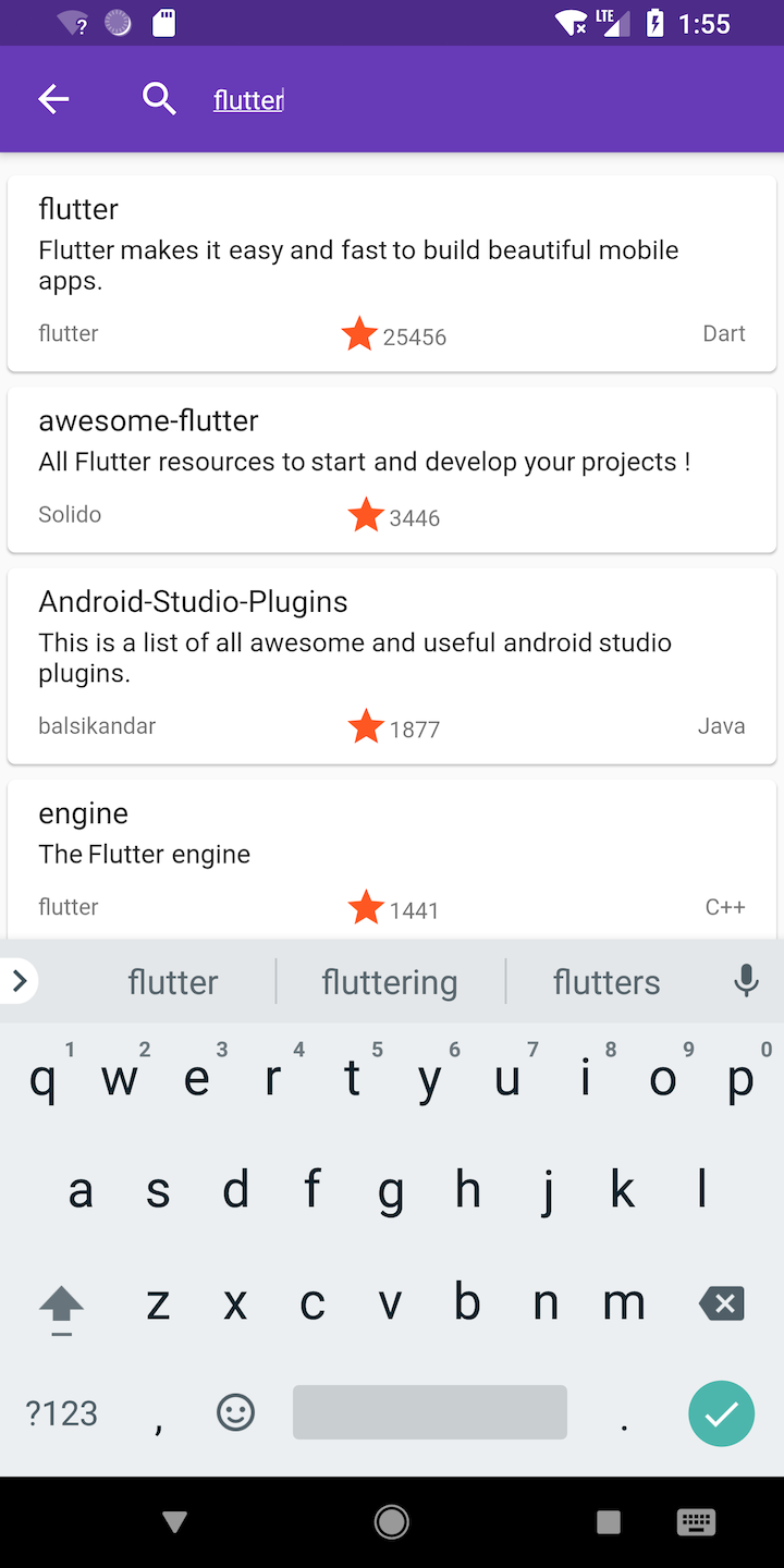 Building GitHub Flutter App — Part 2: Search Repositories List