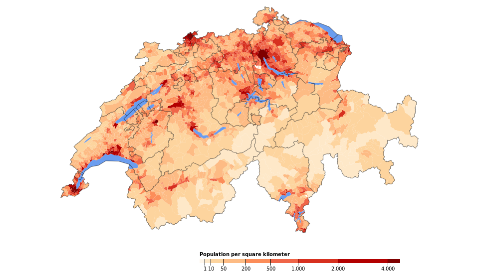 Your population density map of Switzerland Viktor Brusylovets Medium