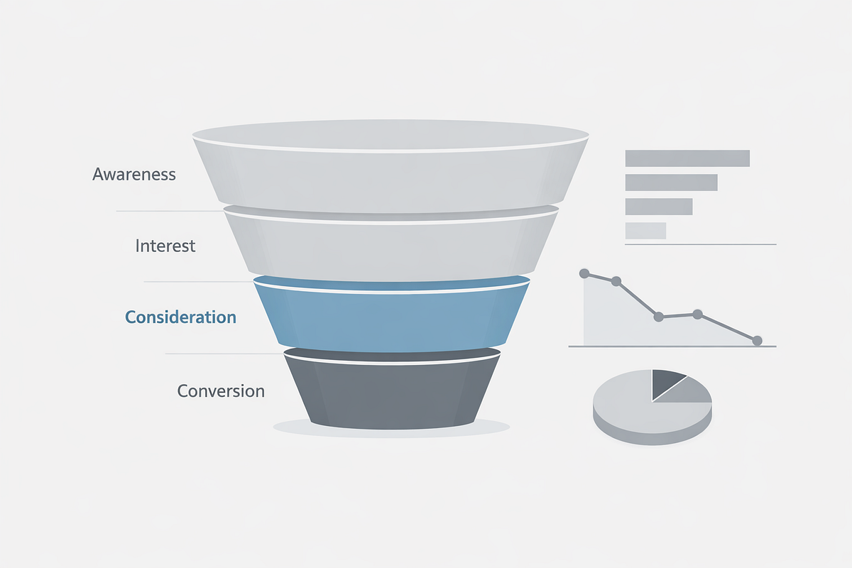 Funnel visualization highlighting step-level drop-offs in a multi-stage conversion process