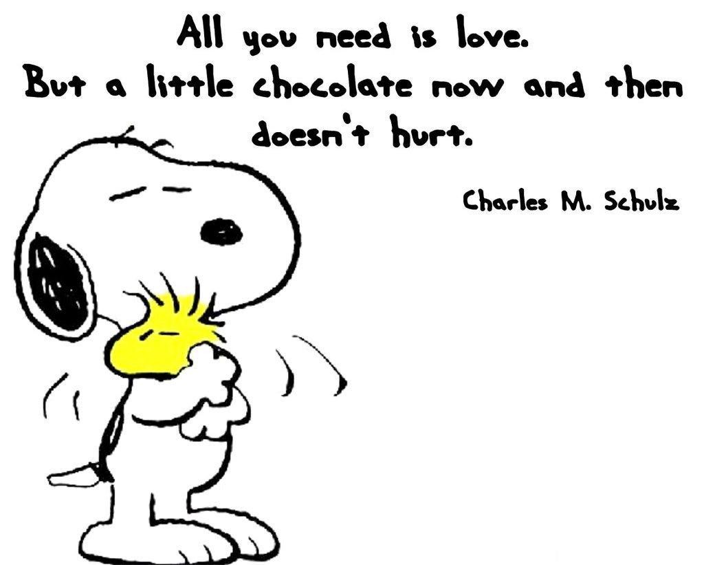 All you need is love. But a little chocolate now and then doesn’t hurt.