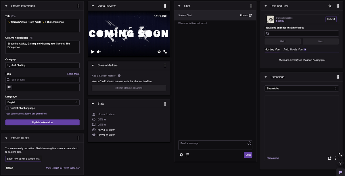 A Guide To The Twitch Dashboard The Emergence