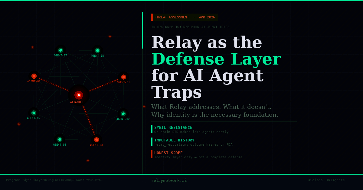 Relay as the Defense Layer for AI Agent Traps