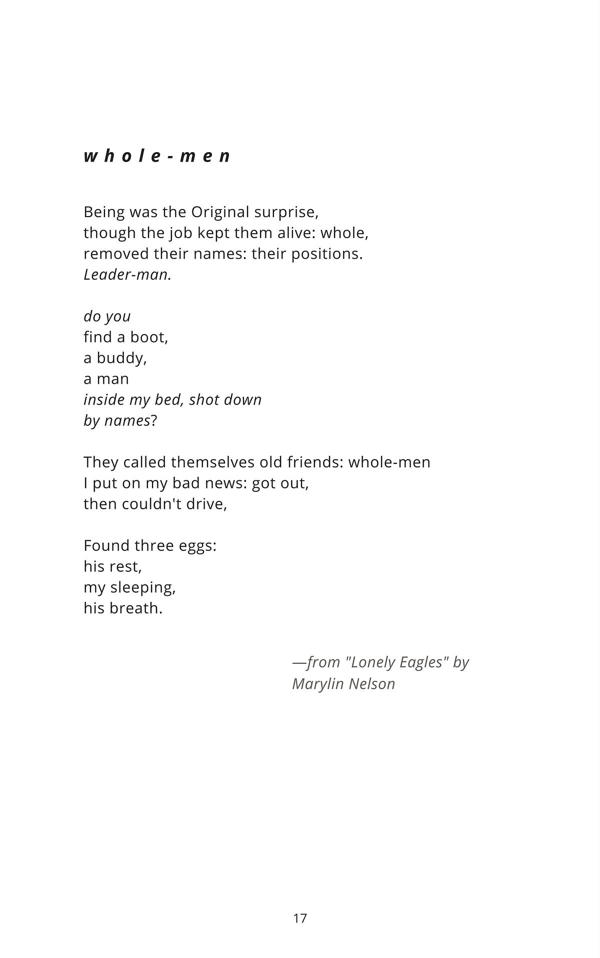 February is a collection of modified erasure poems written from The ...