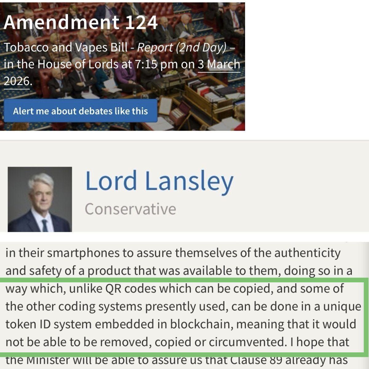 Lord Andrew Lansley: Why Blockchain is the Gold Standard for Product Identity