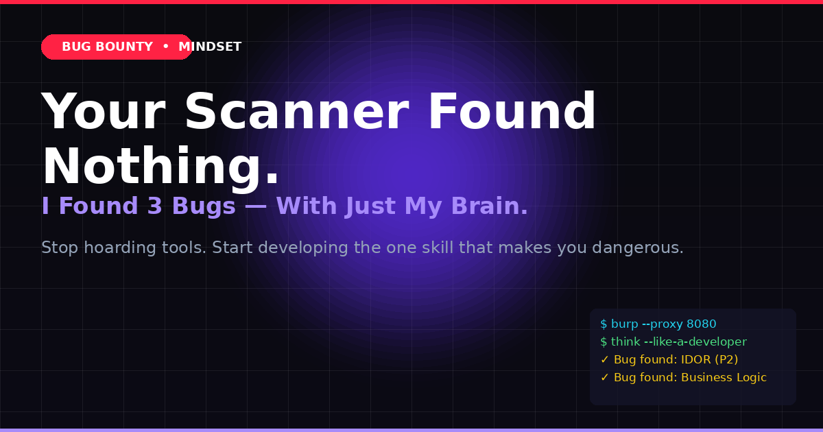 Your Scanner Found Nothing. I Found 3 Bugs — With Just My Brain.