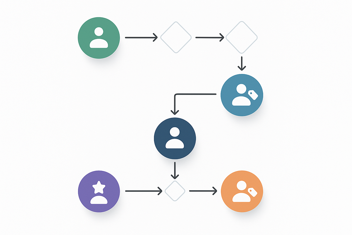 Lifecycle-based tag architecture illustrating scalable KlickTipp automation design