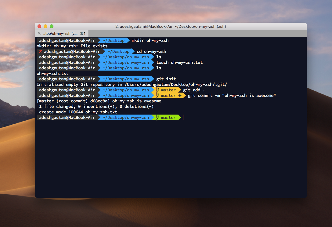 Shell iterm2(for mac oh my zsh agnoster