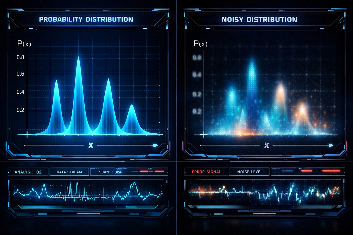 Comparison between ideal quantum measurement results and noisy hardware output